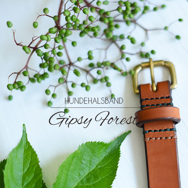 Hundehalsband "Gipsy Forest" in cognac